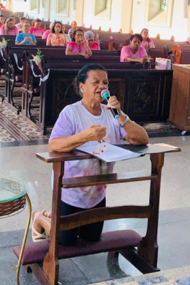 Grupo Rosário das Mulheres reunido no Santuário Estadual de Nossa Senhora do Rocio em Paranaguá